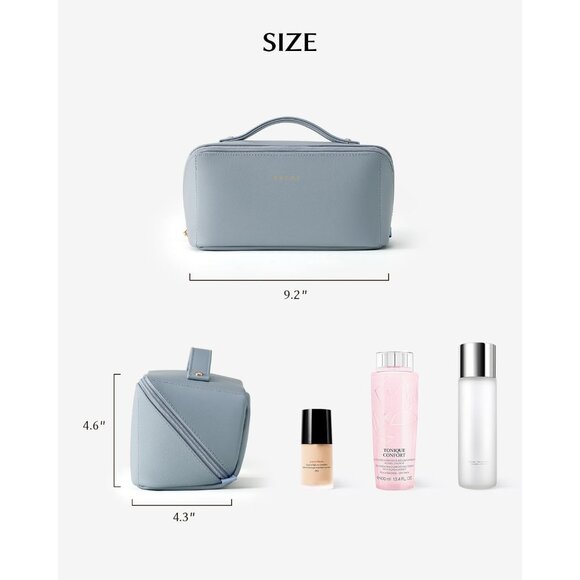 Women AJ Blue Large Capacity Cosmetic Travel Makeup Waterproof Portable Bag - Picture 4 of 5